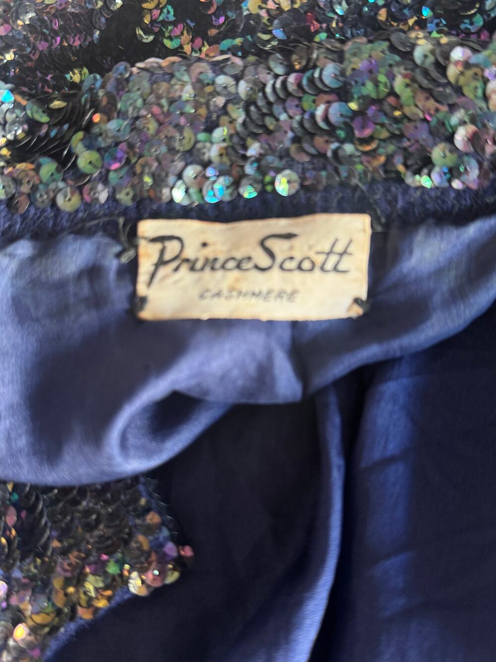 Vintage 60s Sequin Cashmere Cardigan Jacket